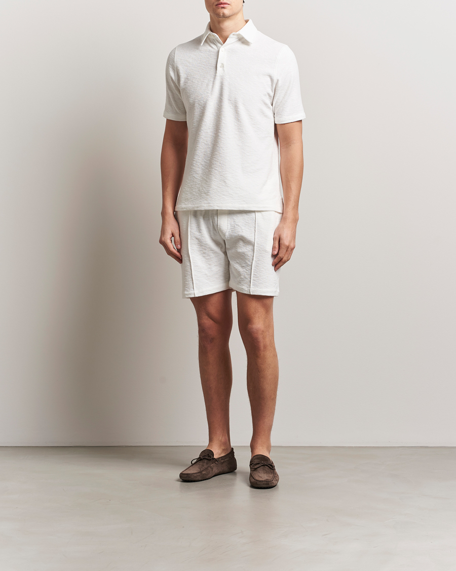 Herre | Pikéer | Stenströms | Terry Slub Cotton Polo White