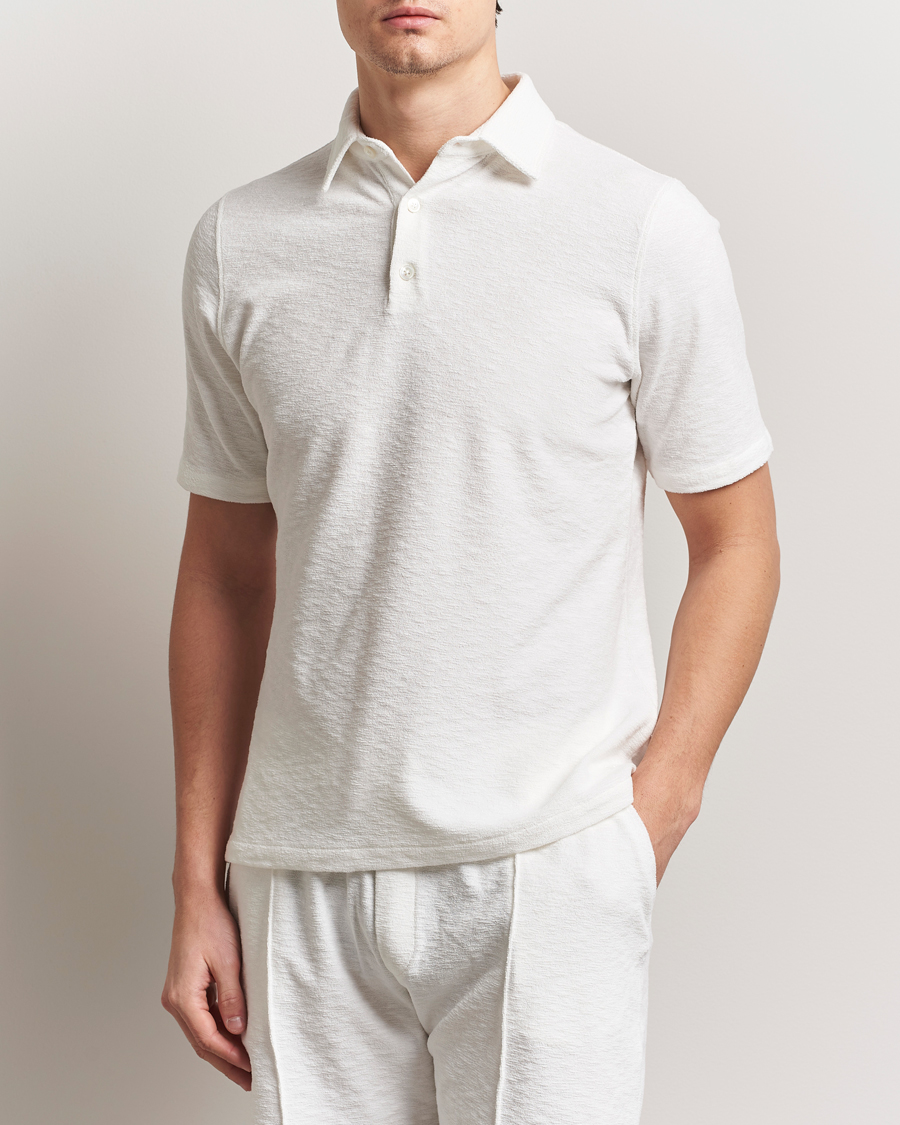 Herre | Pikéer | Stenströms | Terry Slub Cotton Polo White