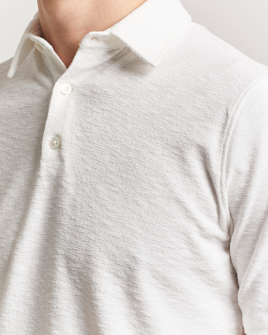 Herre | Pikéer | Stenströms | Terry Slub Cotton Polo White