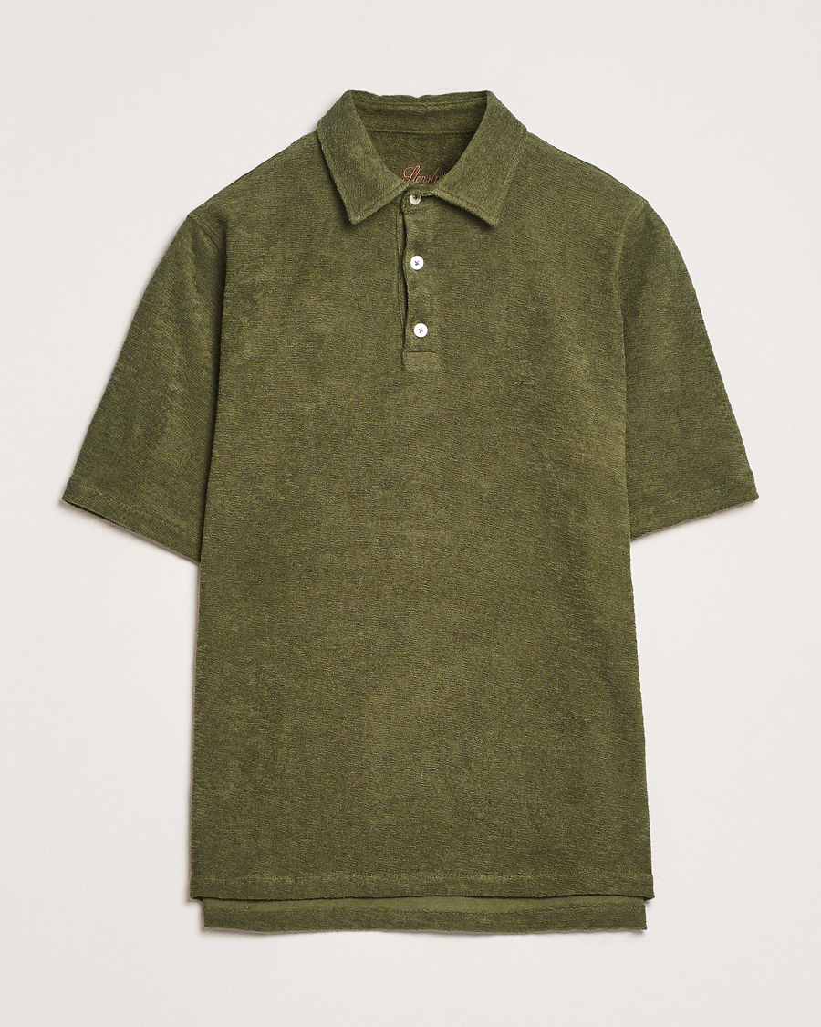 Herre | Pikéer | Stenströms | Terry Slub Cotton Polo Green
