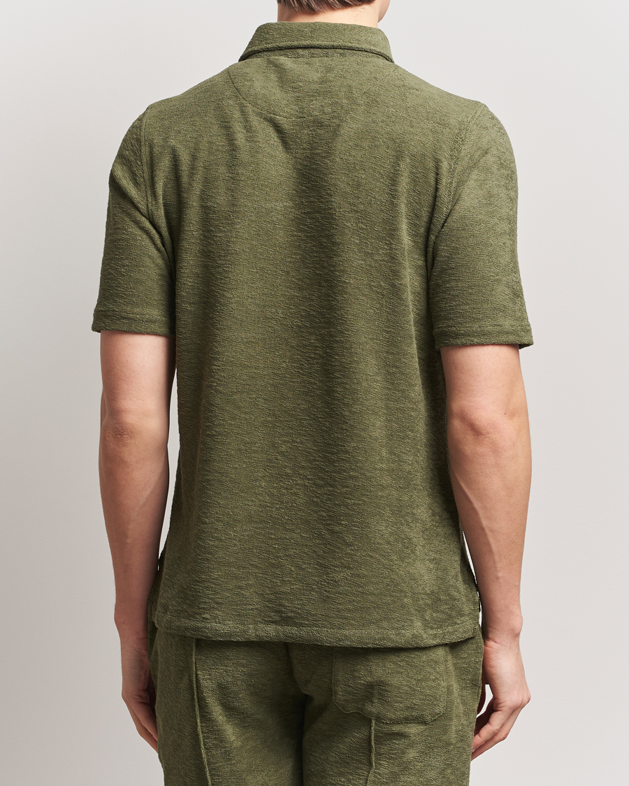 Herre | Pikéer | Stenströms | Terry Slub Cotton Polo Green