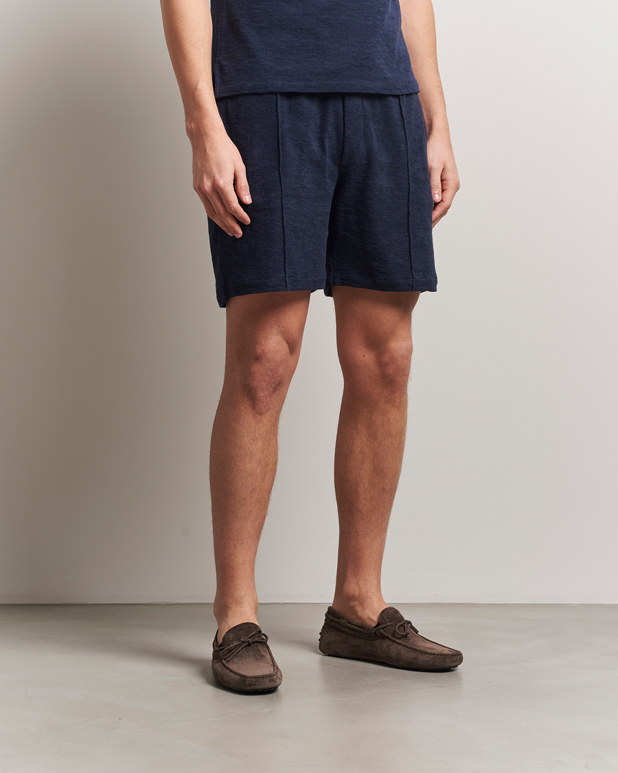 Herre | Shorts | Stenströms | Terry Slub Cotton Shorts Navy