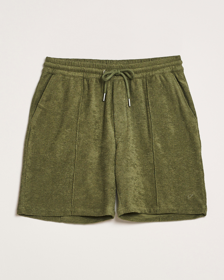 Herre | Shorts | Stenströms | Terry Slub Cotton Shorts Green