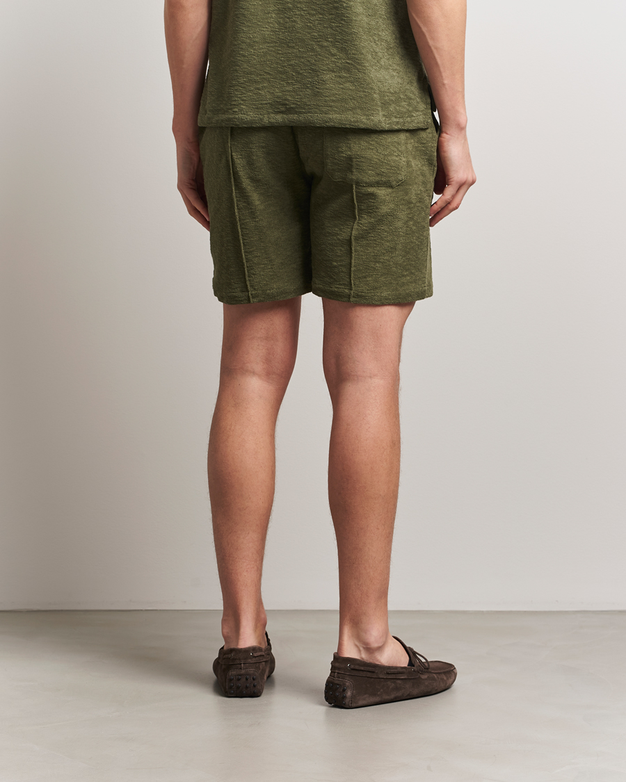 Herre | Shorts | Stenströms | Terry Slub Cotton Shorts Green