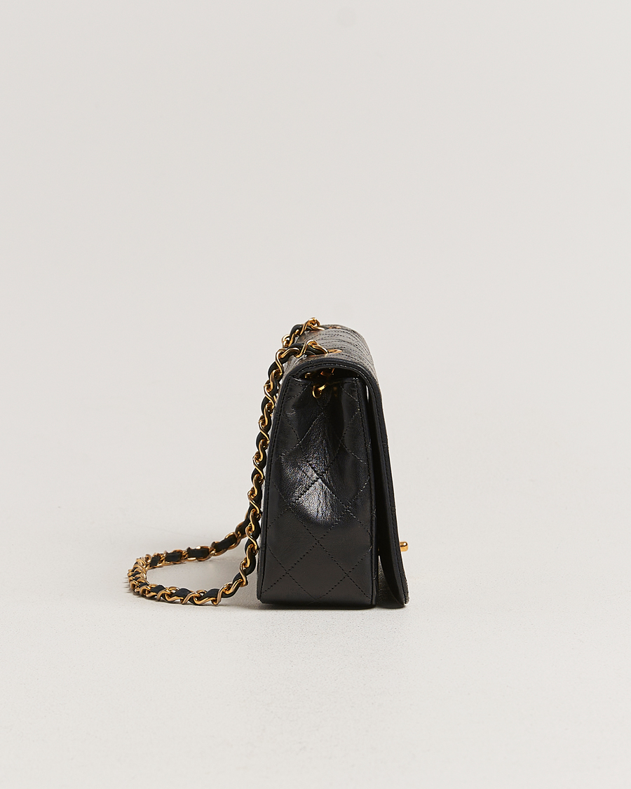 Herre | Chanel Pre-Owned Matelassé Single Full Flap Bag Black | Chanel Pre-Owned | Matelassé Single Full Flap Bag Black