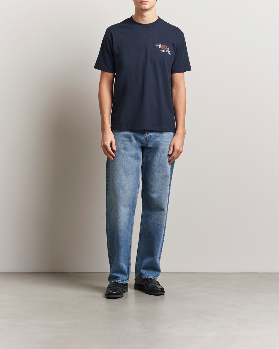 Herre | T-Shirts | A.P.C. | Oscar Embroidered T-Shirt Dark Navy