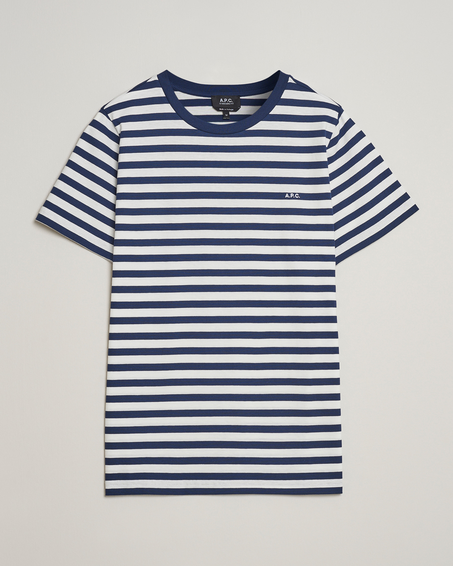 Herre | T-Shirts | A.P.C. | Striped T-Shirt Navy/White