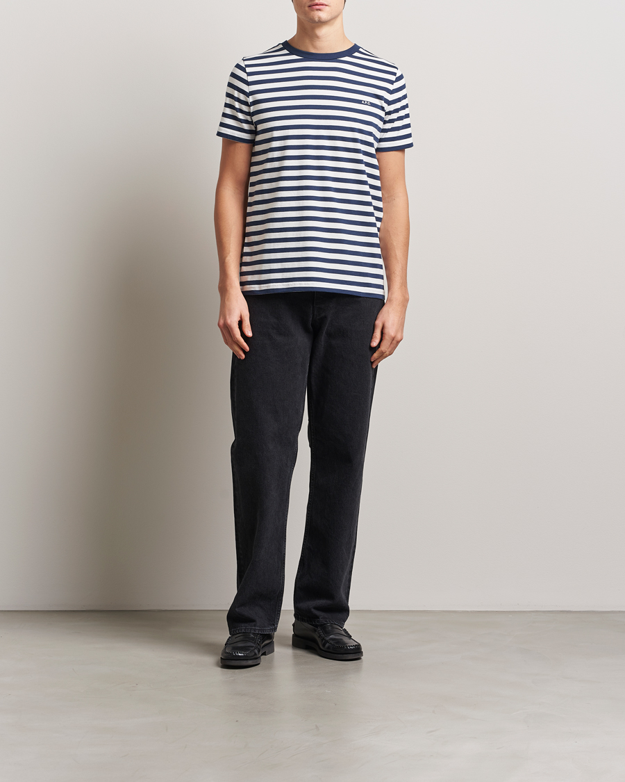 Herre | T-Shirts | A.P.C. | Striped T-Shirt Navy/White