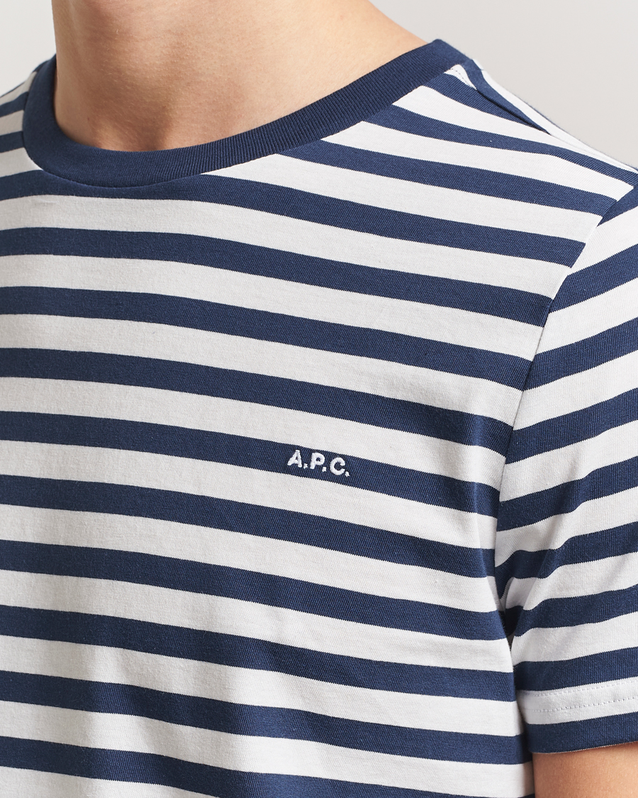 Herre | T-Shirts | A.P.C. | Striped T-Shirt Navy/White