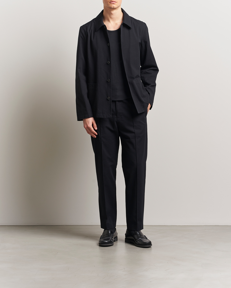 Herre | Bukser | A.P.C. | Joaquin Seersucker Drawstring Trousers Black