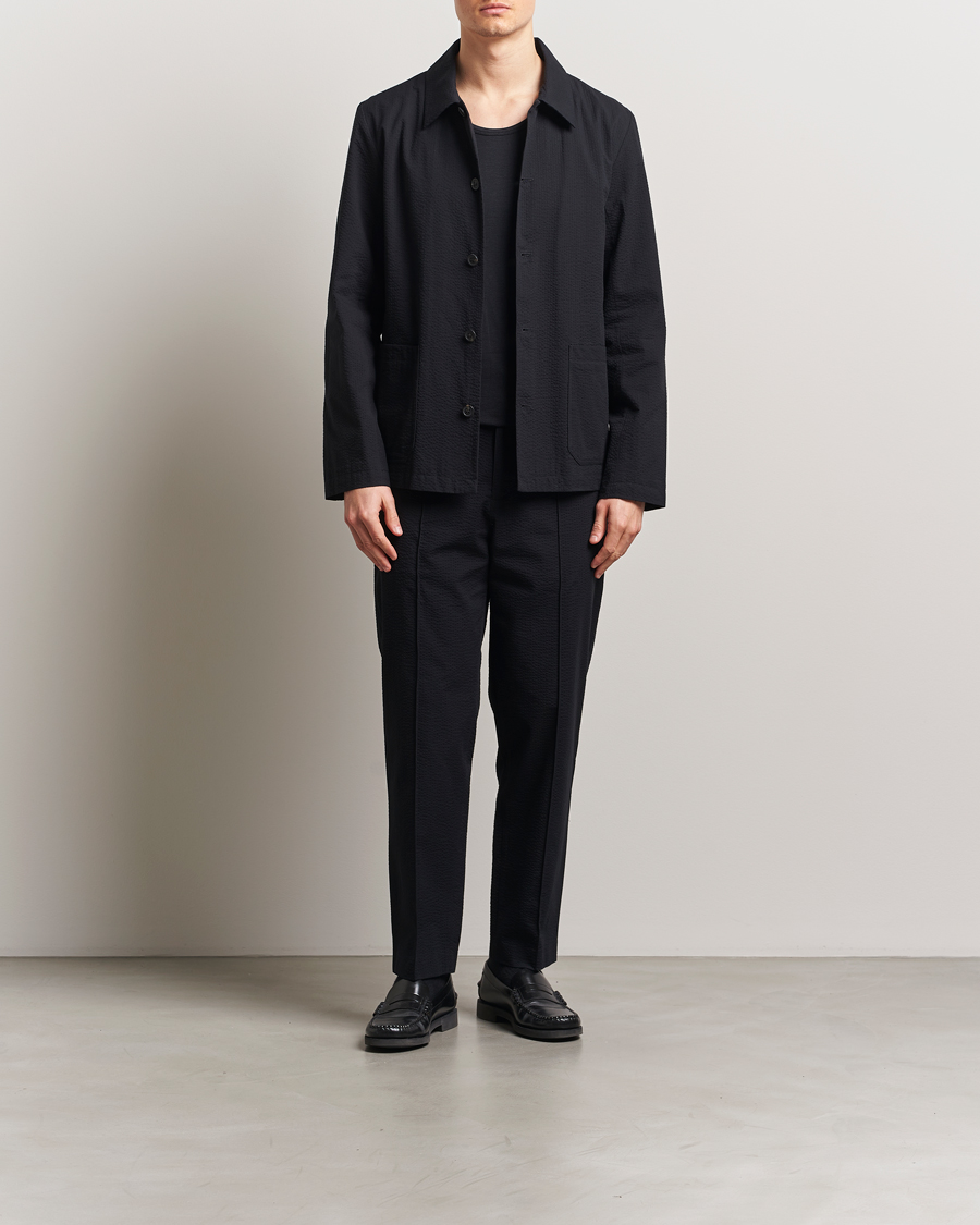 Herre | Skjorter | A.P.C. | Brest Seersucker Overshirt Black
