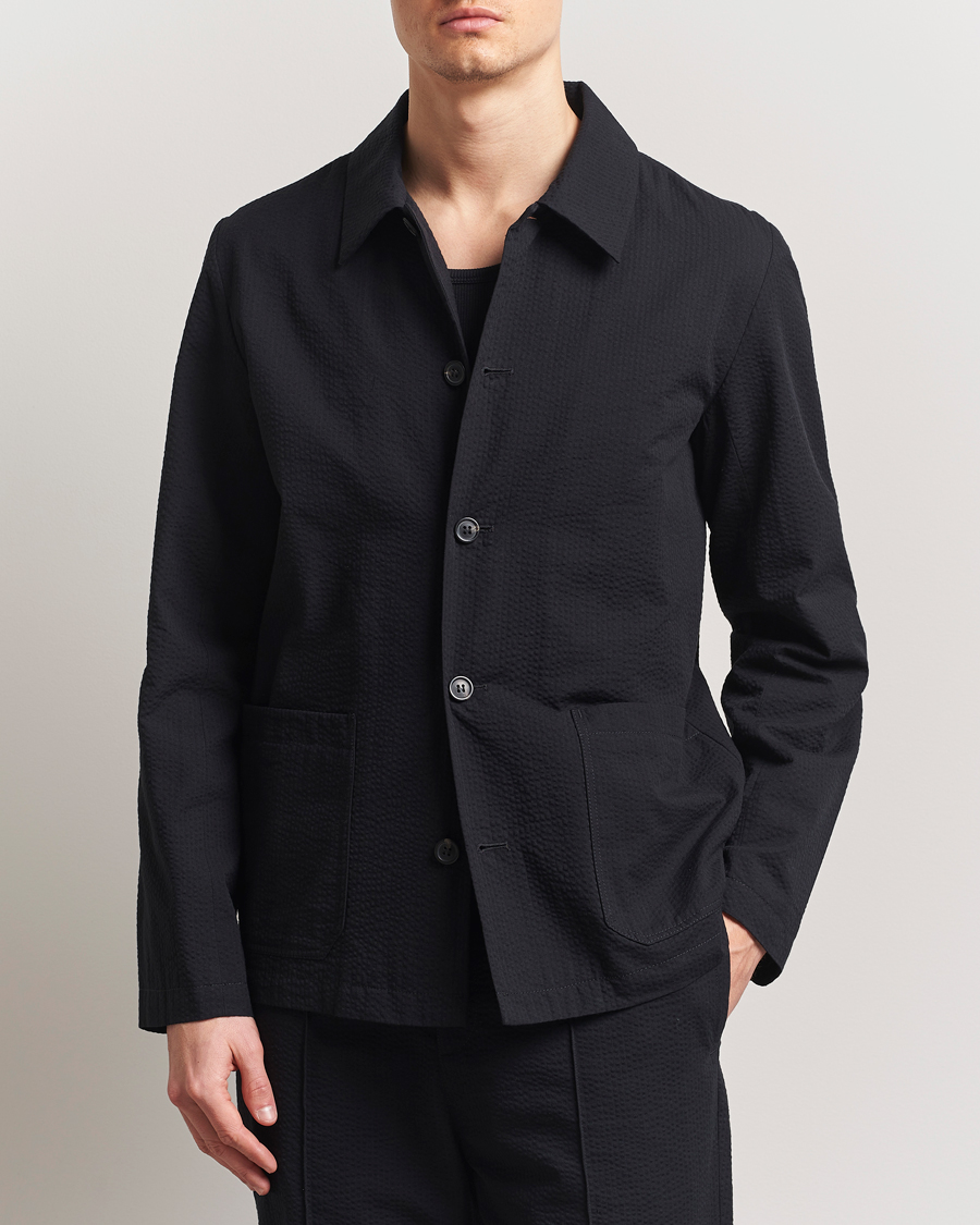 Herre | Skjorter | A.P.C. | Brest Seersucker Overshirt Black