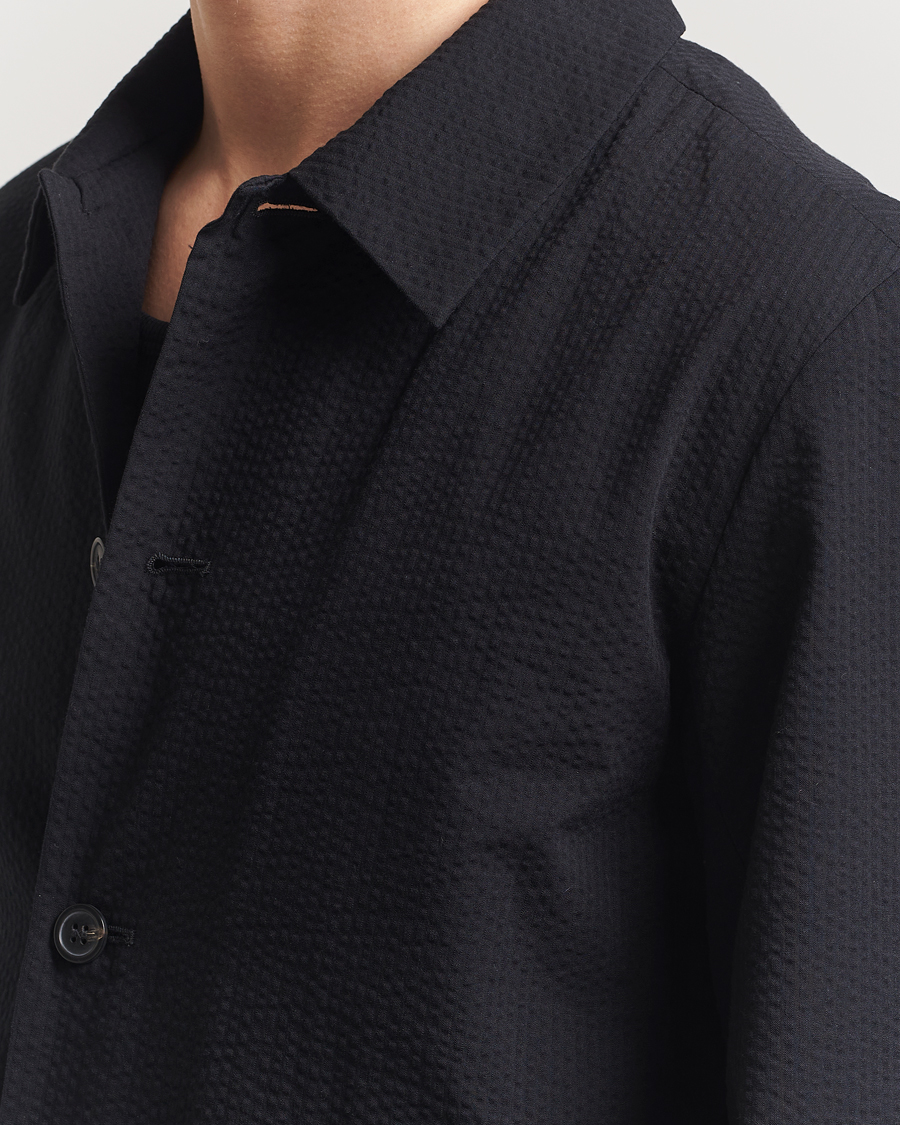 Herre | Skjorter | A.P.C. | Brest Seersucker Overshirt Black