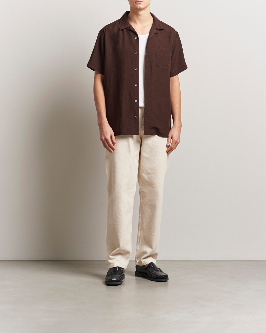 Herre | Skjorter | A.P.C. | Roy Woven Short Sleeve Shirt Brown