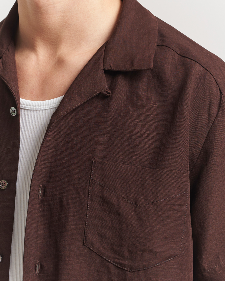 Herre | Skjorter | A.P.C. | Roy Woven Short Sleeve Shirt Brown
