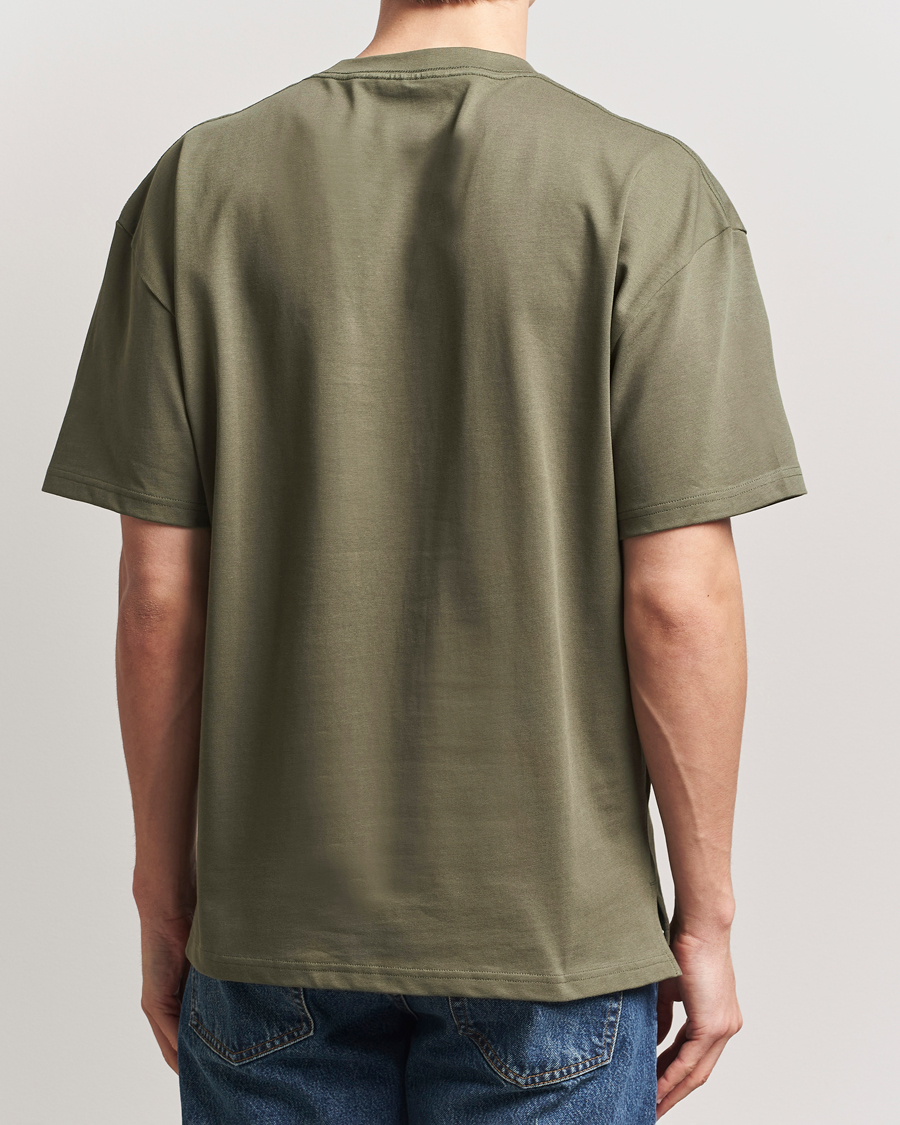 Herre | T-Shirts | Bread & Boxers | Textured Heavy Crew Neck T-Shirt Khaki Green