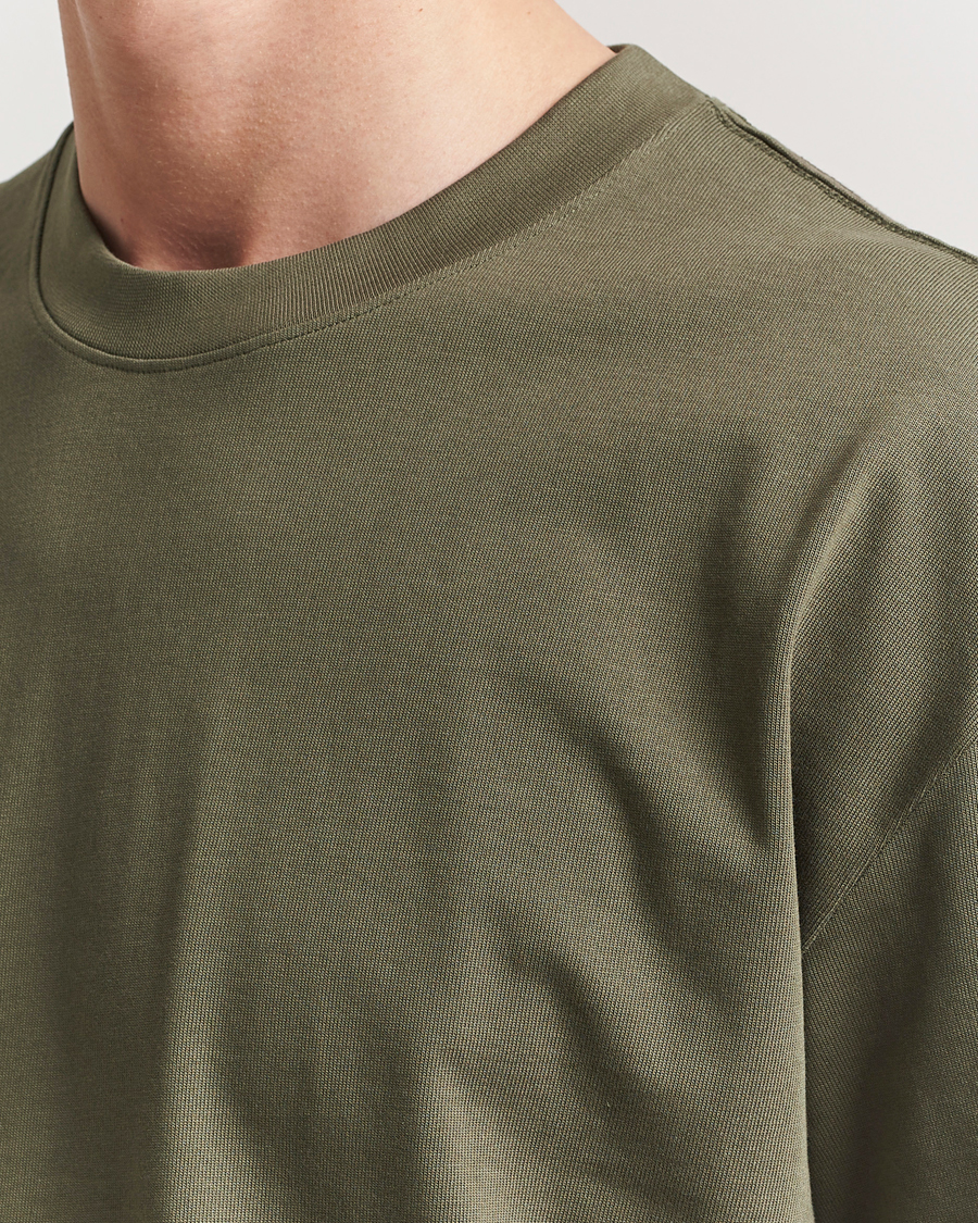 Herre | T-Shirts | Bread & Boxers | Textured Heavy Crew Neck T-Shirt Khaki Green
