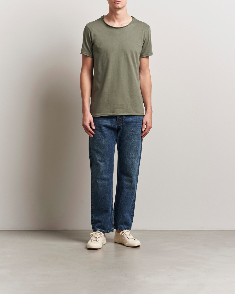 Herre | T-Shirts | Bread & Boxers | Crew Neck Relaxed T-Shirt Khaki Green