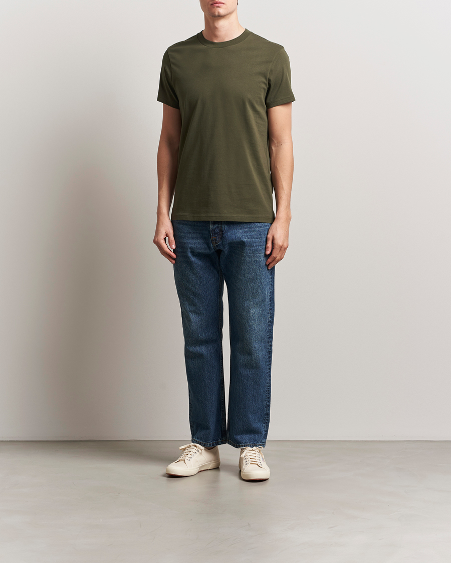 Herre | T-Shirts | Bread & Boxers | Crew Neck Regular T-Shirt Dark Army Green