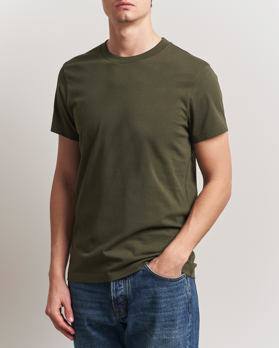 Herre | T-Shirts | Bread & Boxers | Crew Neck Regular T-Shirt Dark Army Green