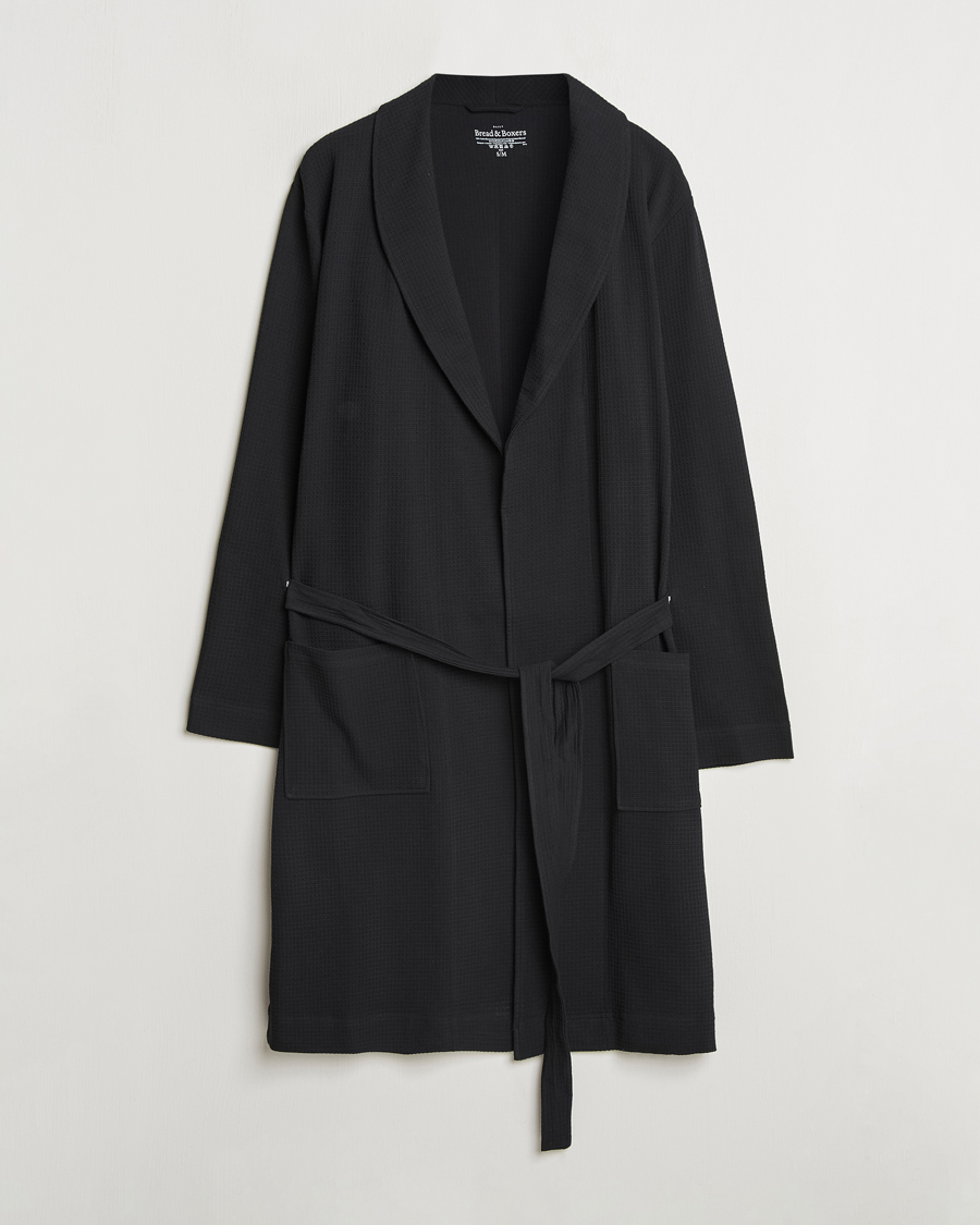 Herre | Pyjamaser og badekåper | Bread & Boxers | Waffle Robe Black