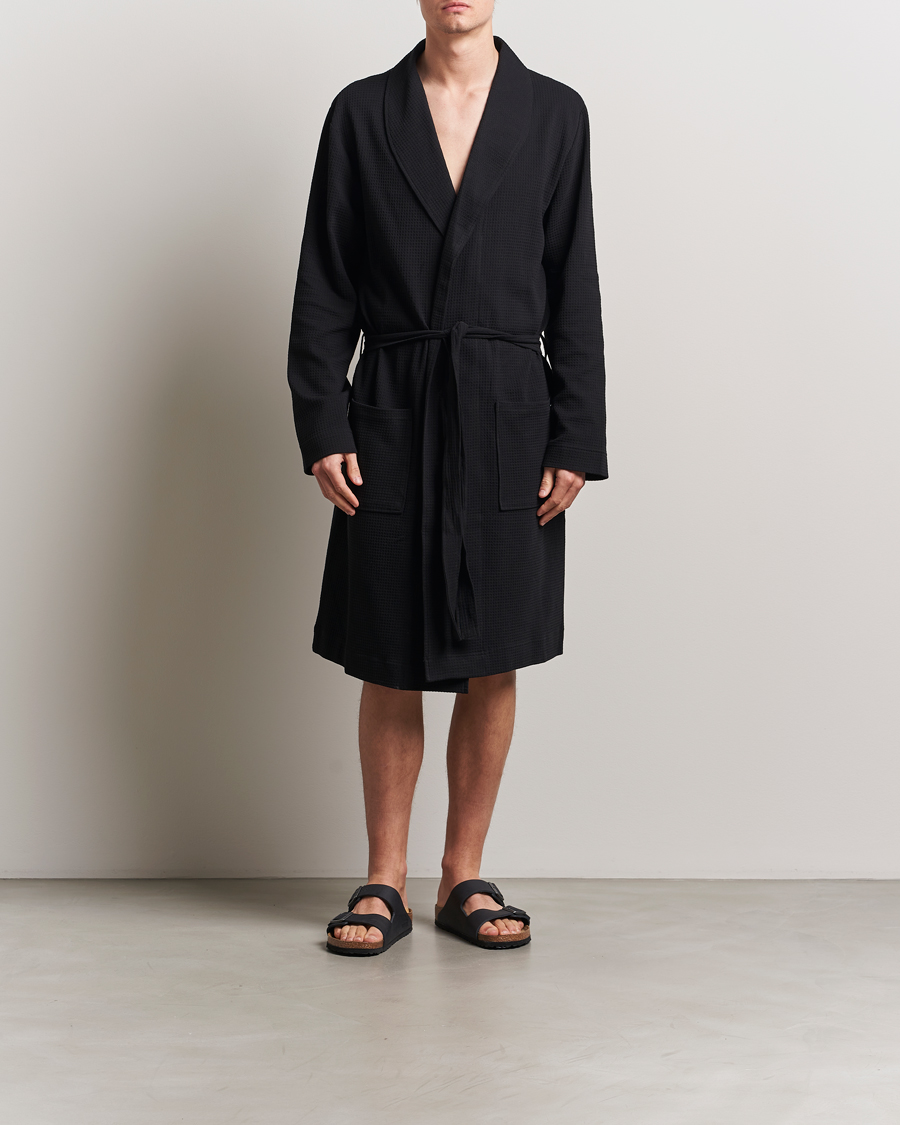 Herre | Pyjamaser og badekåper | Bread & Boxers | Waffle Robe Black