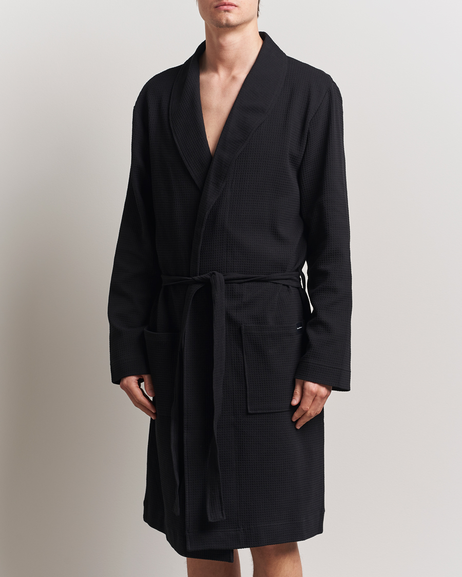 Herre | Pyjamaser og badekåper | Bread & Boxers | Waffle Robe Black