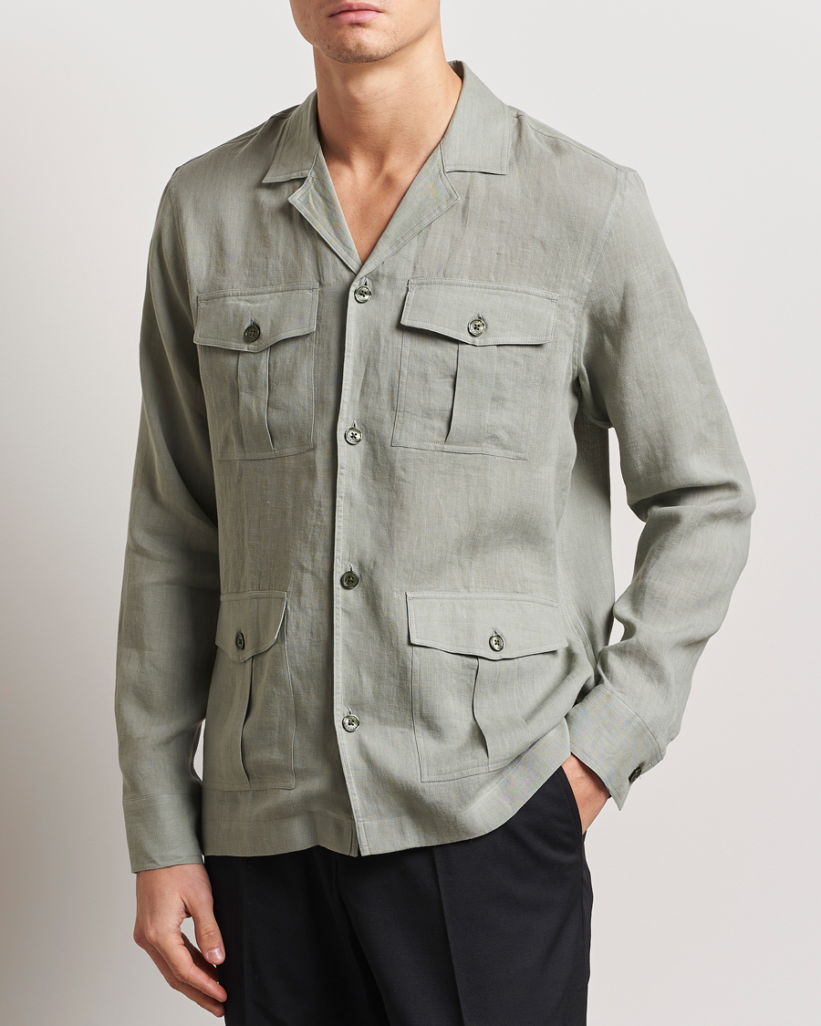 Herre | Skjorter | Orlebar Brown | Maitan Long Sleeve Golden Gun Shirt Penny Green