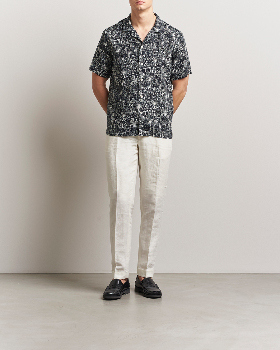 Herre | Skjorter | Eton | Resort Printed Short Sleeve Shirt Black