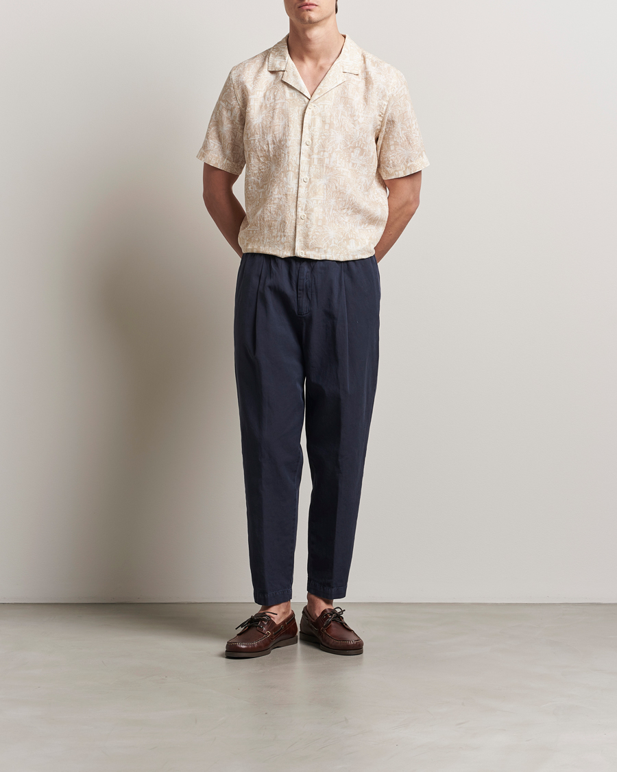 Herre | Skjorter | Eton | Resort Printed Short Sleeve Shirt Beige