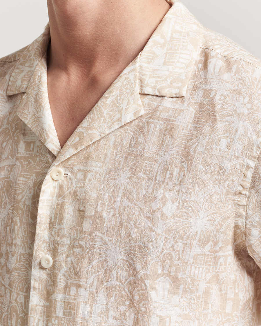 Herre | Skjorter | Eton | Resort Printed Short Sleeve Shirt Beige