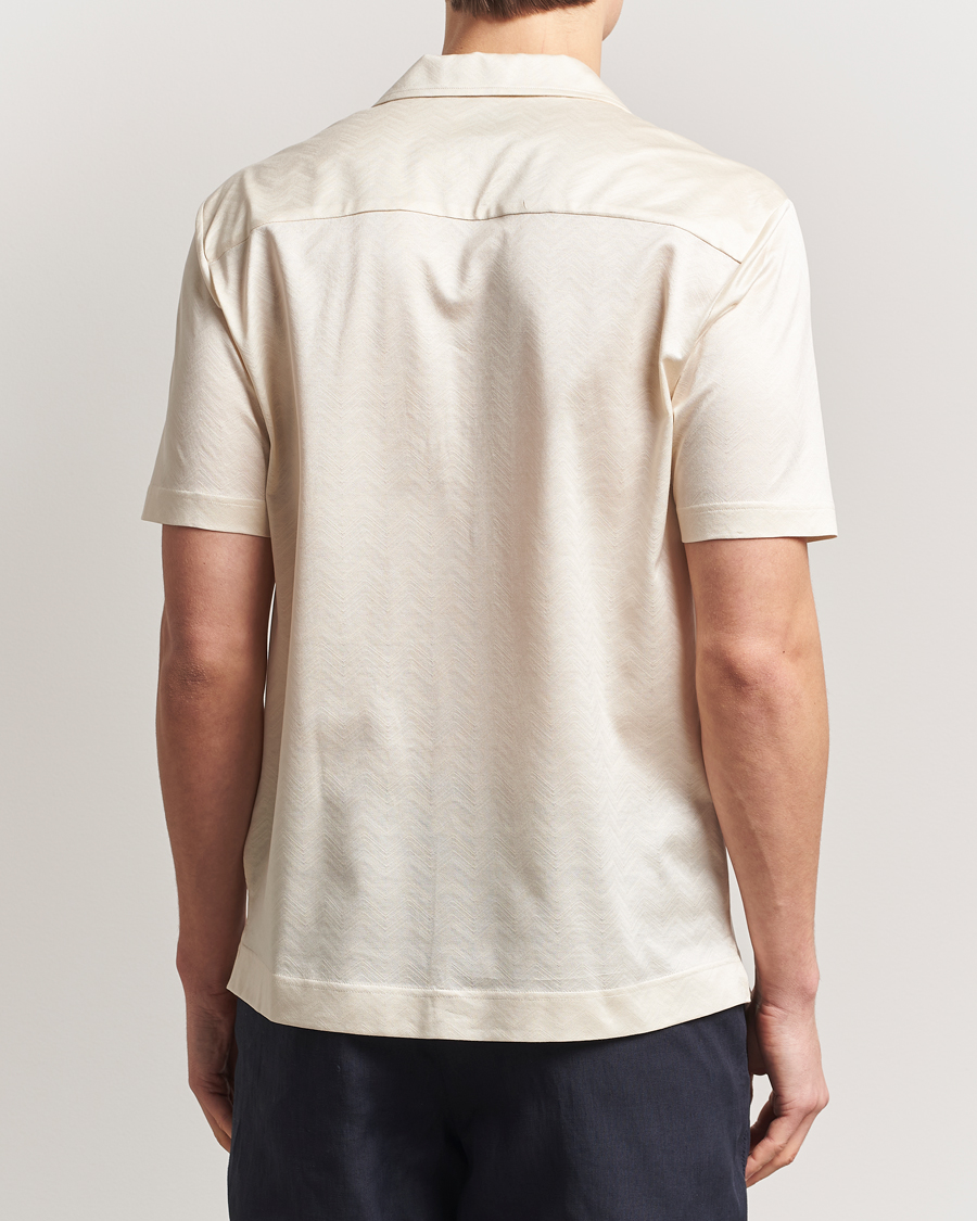 Herre | Skjorter | Eton | Filo Di Scozia Short Sleeve Shirt Off White