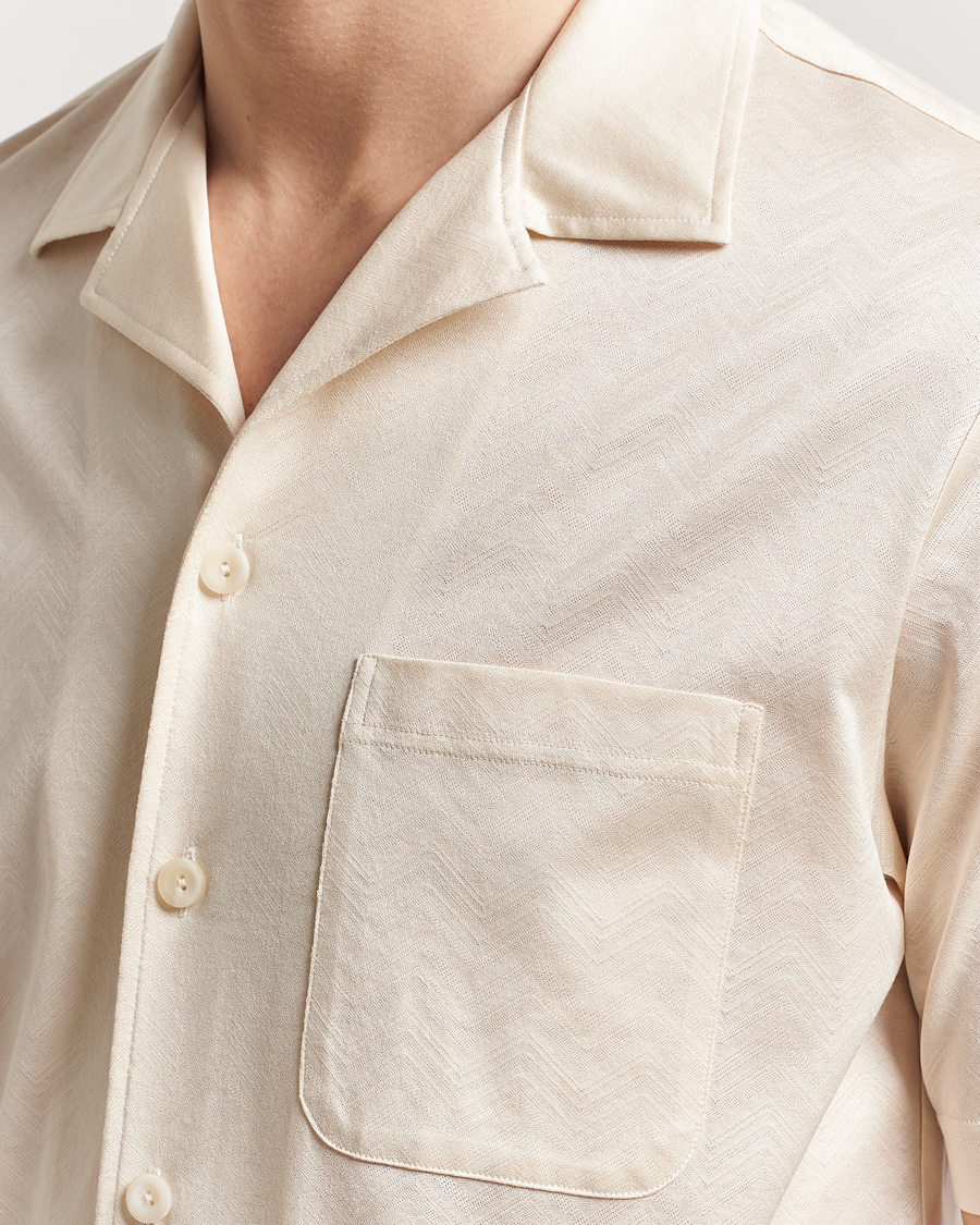 Herre | Skjorter | Eton | Filo Di Scozia Short Sleeve Shirt Off White