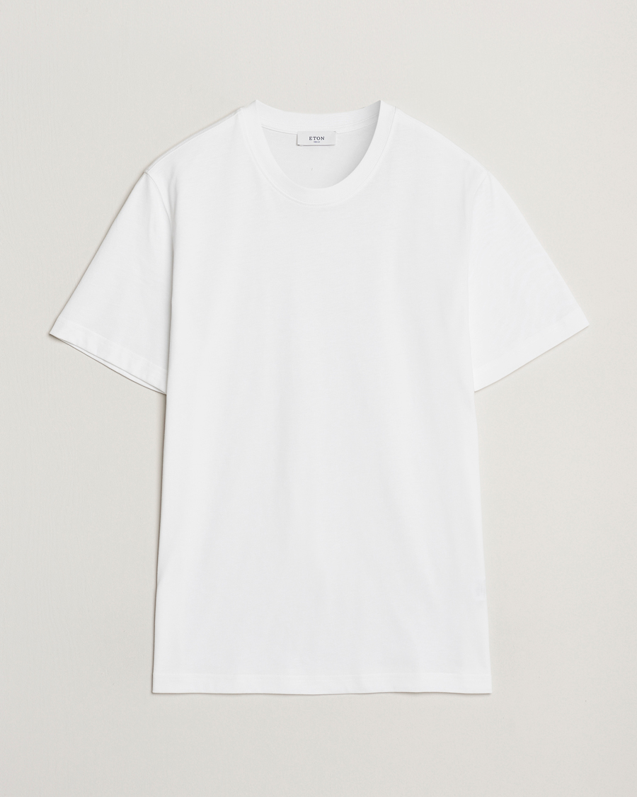 Herre | T-Shirts | Eton | Mercerized Jersey Crew Neck T-Shirt White