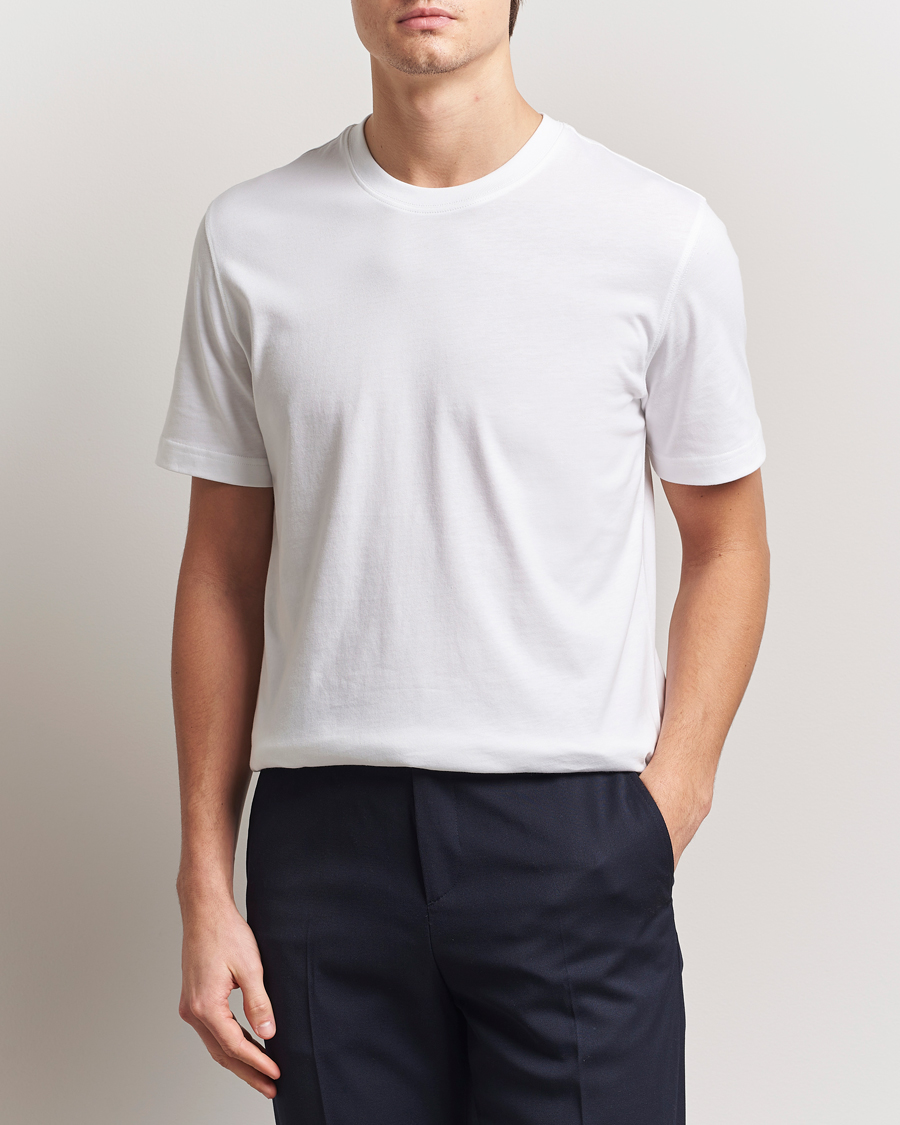 Herre | T-Shirts | Eton | Mercerized Jersey Crew Neck T-Shirt White