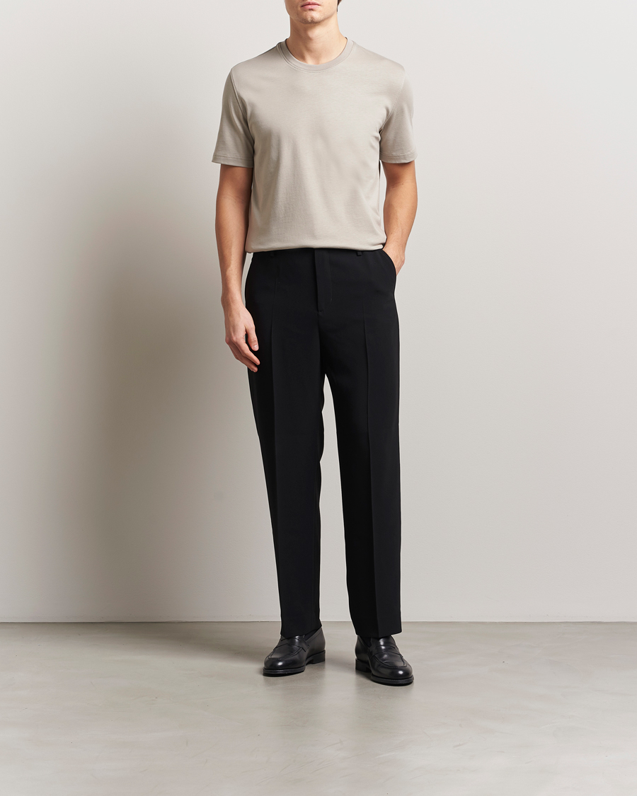 Herre | T-Shirts | Eton | Mercerized Jersey Crew Neck T-Shirt Beige