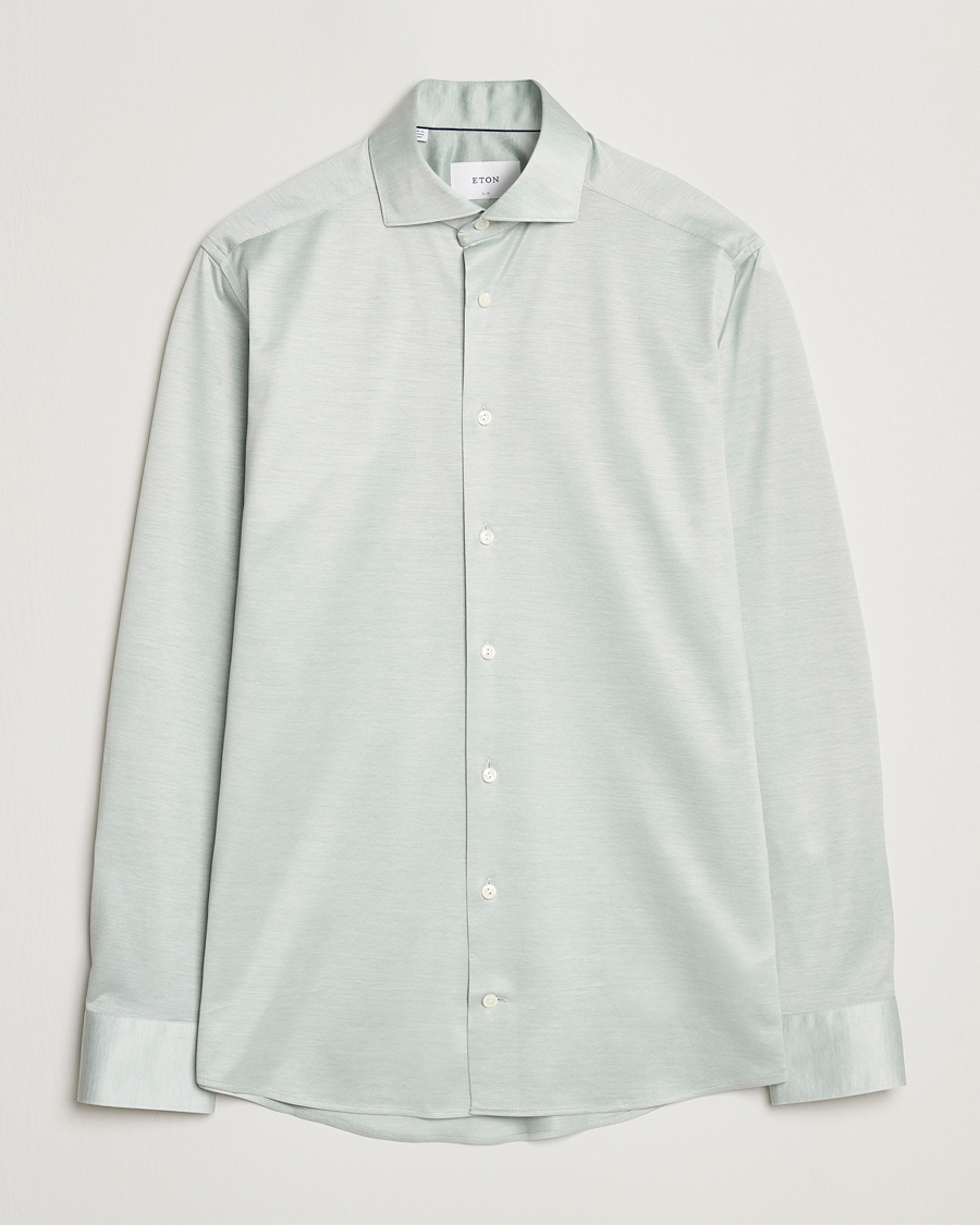 Herre | Skjorter | Eton | Filo Di Scozia Oxford Shirt Light Green