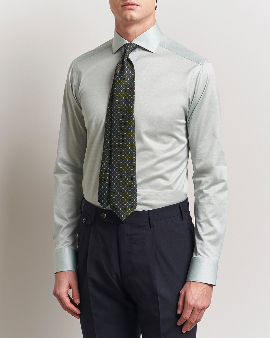 Herre | Skjorter | Eton | Filo Di Scozia Oxford Shirt Light Green