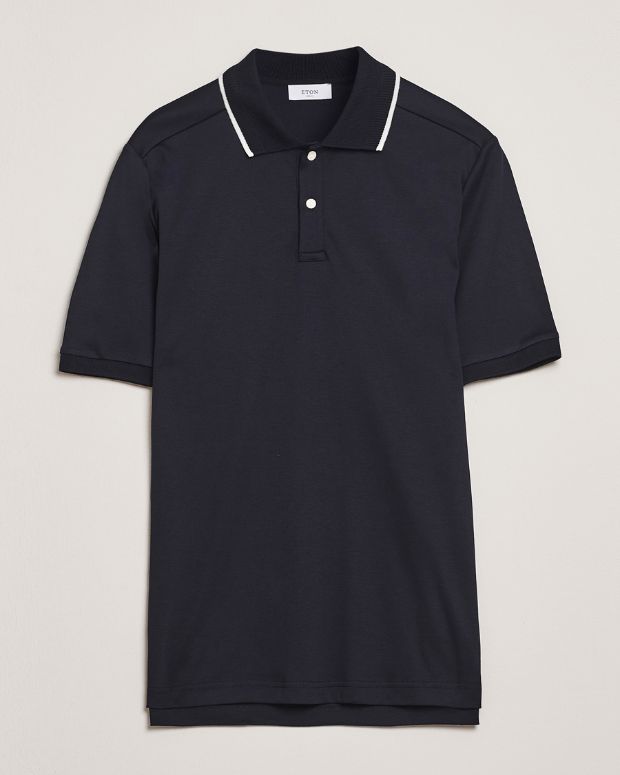 Herre | Pikéer | Eton | Supima Cotton Interlock Polo Navy Blue