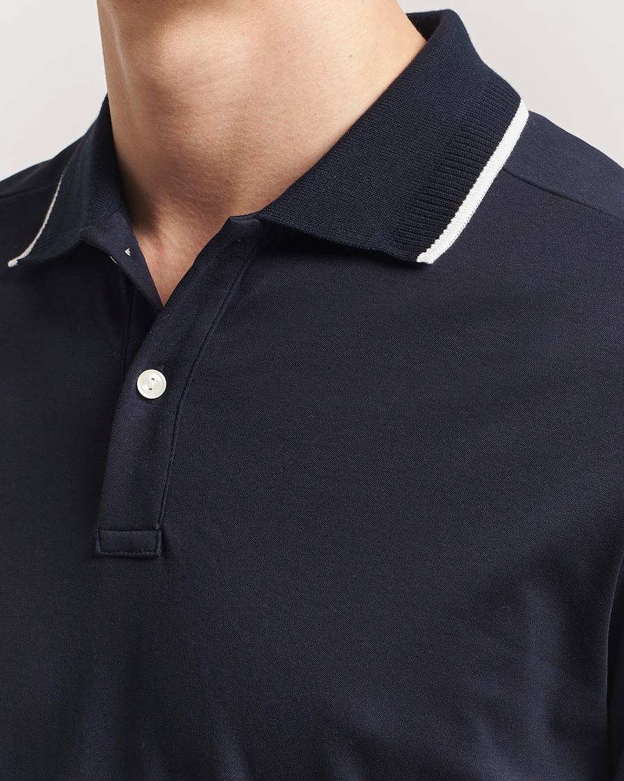 Herre | Pikéer | Eton | Supima Cotton Interlock Polo Navy Blue