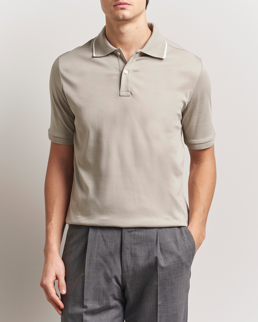 Herre | Pikéer | Eton | Supima Cotton Interlock Polo Beige