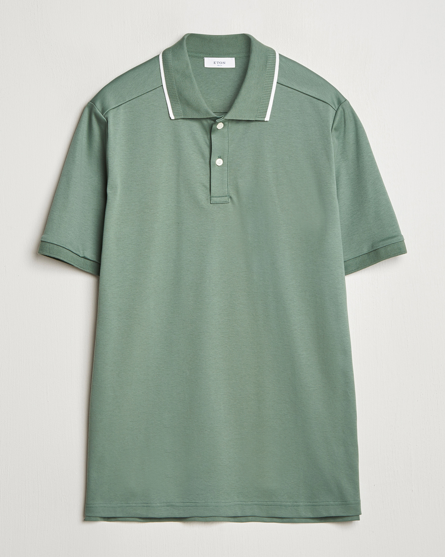 Herre | Pikéer | Eton | Supima Cotton Interlock Polo Dark Green