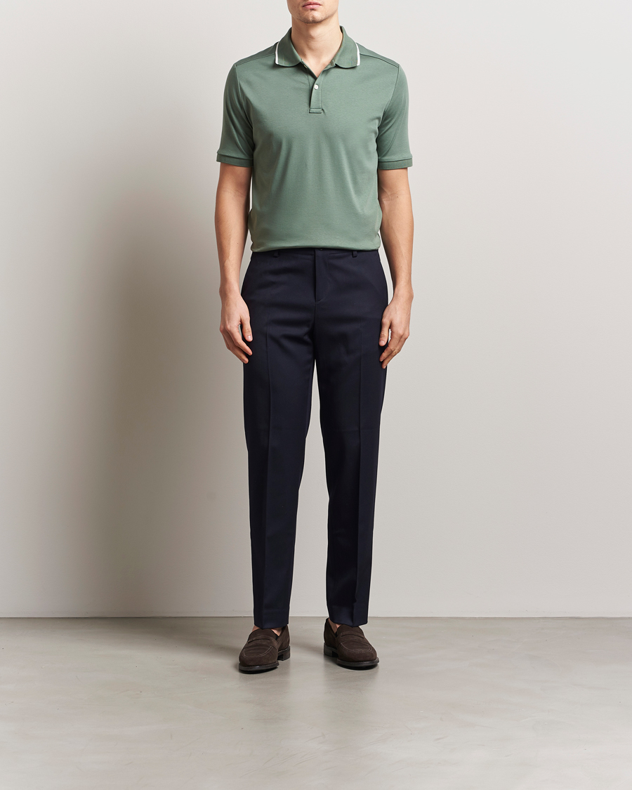 Herre | Pikéer | Eton | Supima Cotton Interlock Polo Dark Green
