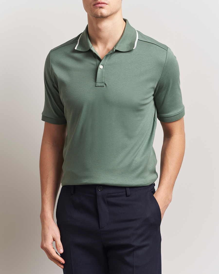Herre | Pikéer | Eton | Supima Cotton Interlock Polo Dark Green