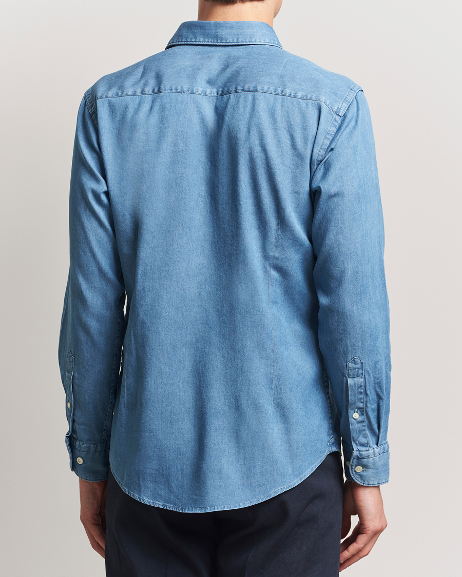 Herre | Skjorter | Eton | Slim Fit Denim Shirt Mid Blue
