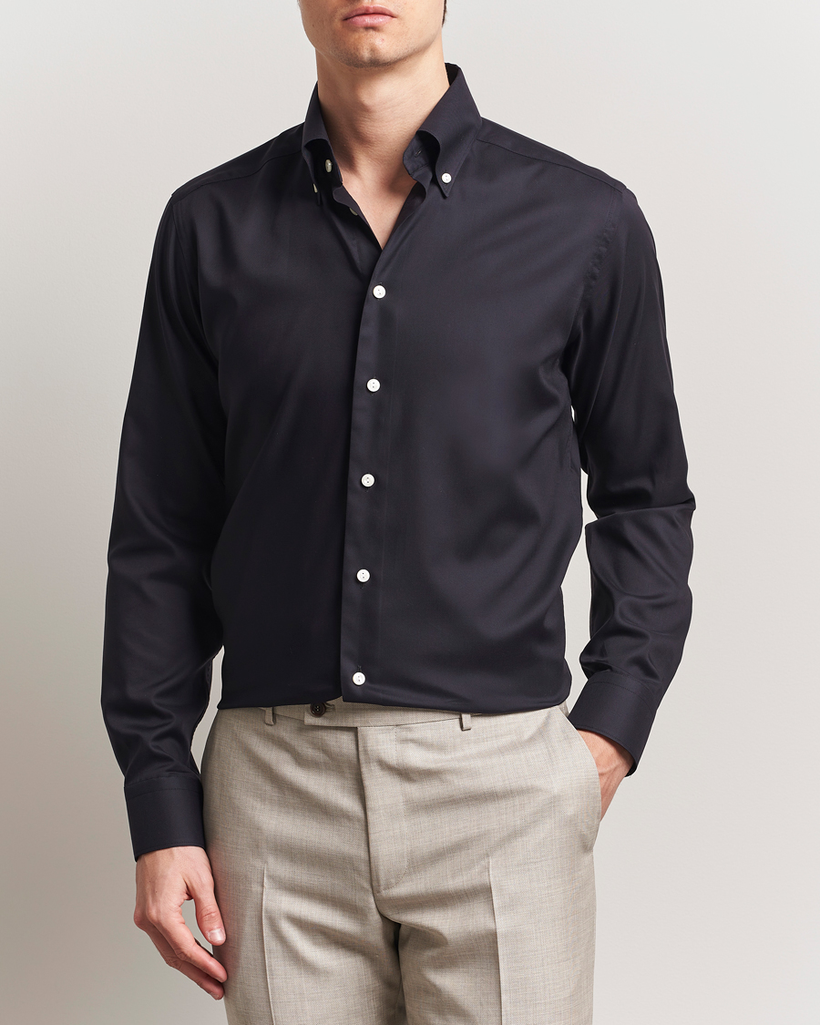 Herre | Skjorter | Eton | Slim Fit Wrinkle Free Oxford Shirt Black