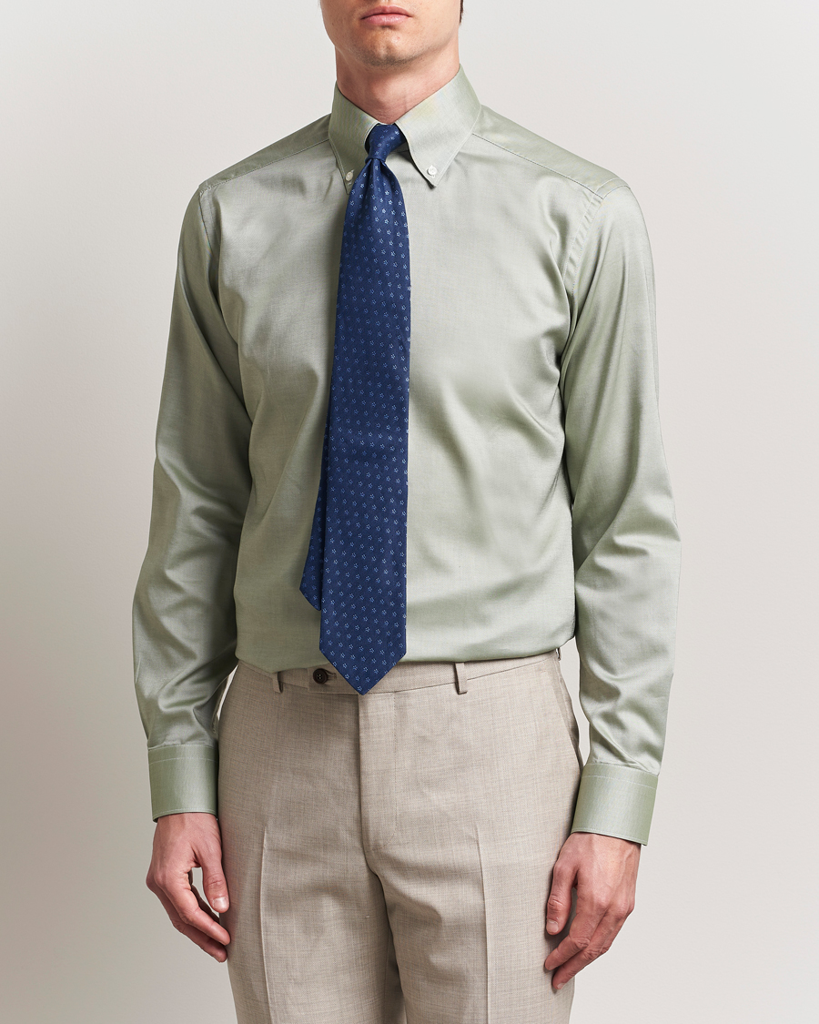 Herre | Skjorter | Eton | Slim Fit Wrinkle Free Oxford Shirt Green