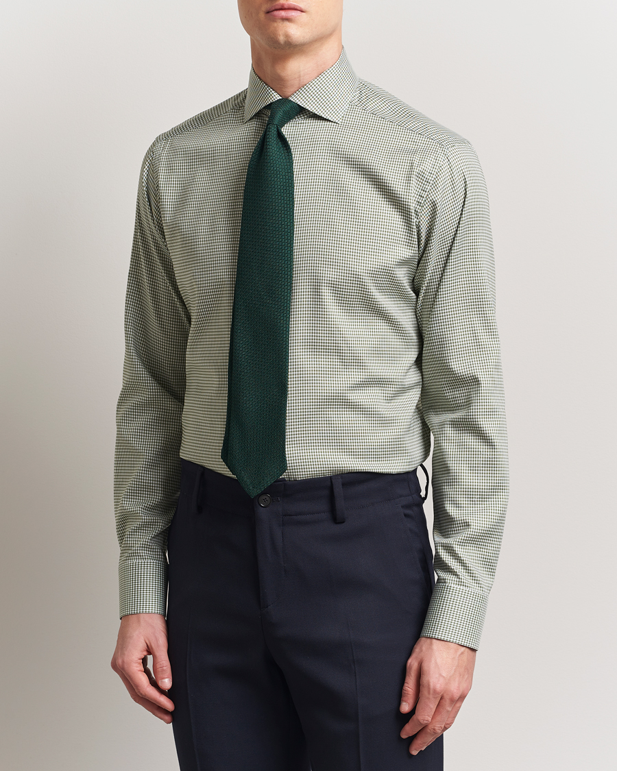 Herre | Skjorter | Eton | Slim Fit Checked Signature Shirt Green/White