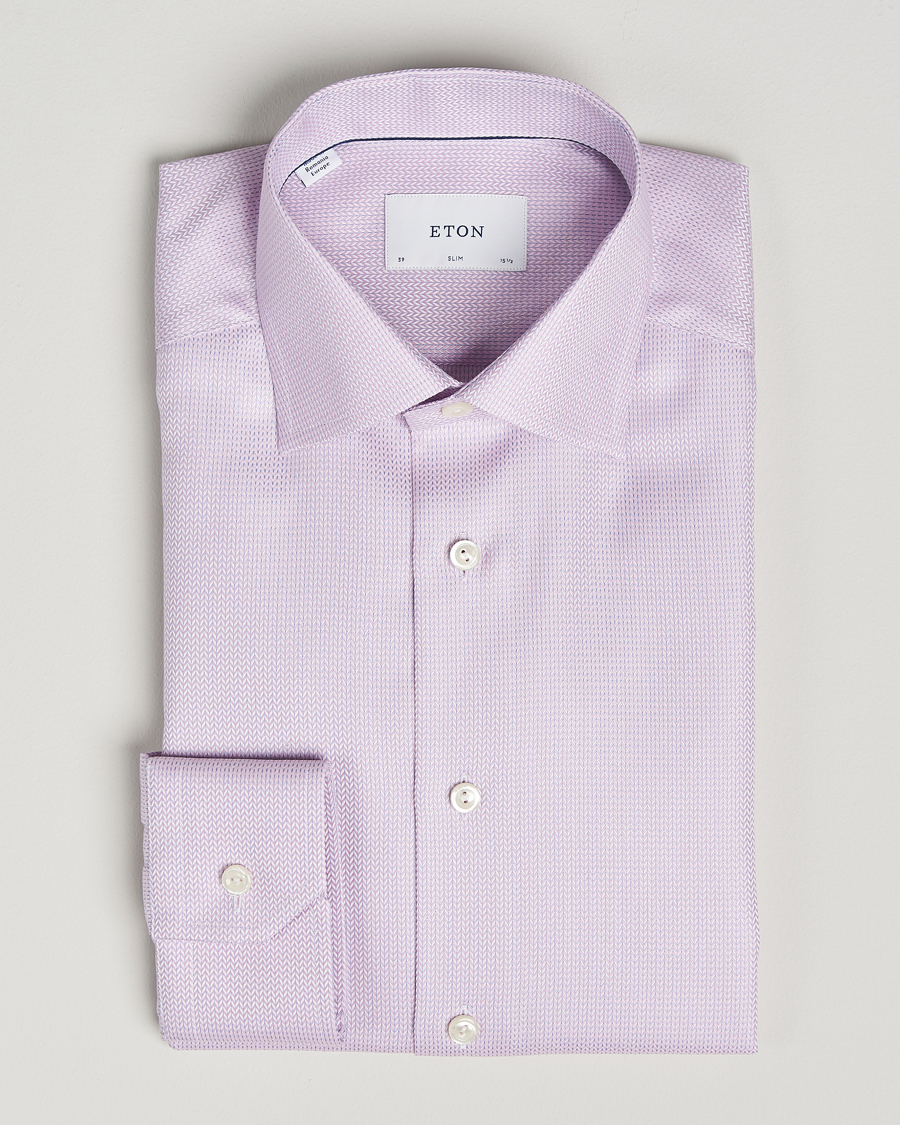 Herre | Skjorter | Eton | Slim Fit Signature Dobby Shirt Pink