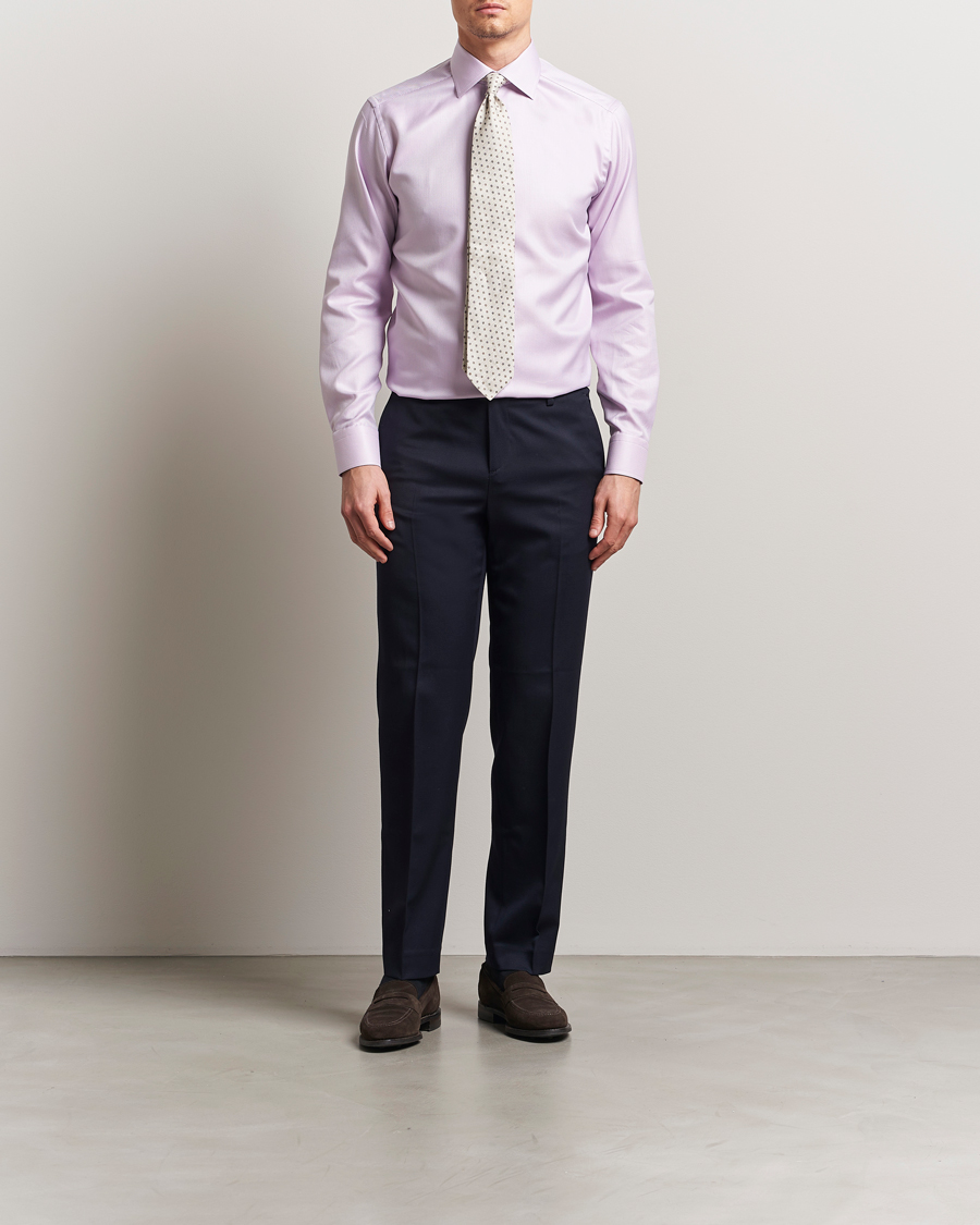 Herre | Skjorter | Eton | Slim Fit Signature Dobby Shirt Pink